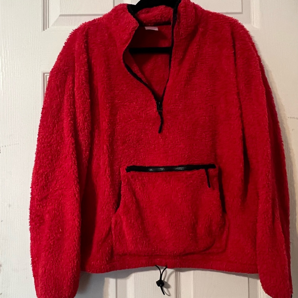 💗5 for $25💗 Cozy Red Fleece Quarter Zip Pullover